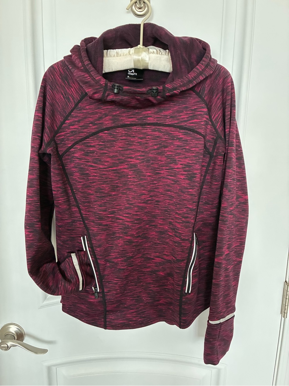 GAP Heathered Wine Pullover Hoodie with Cowl Neck